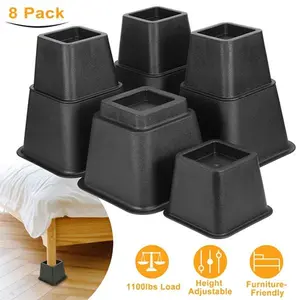 Adjustable Furniture Lifters 8Pcs 1100lbs Capacity for Bed Couch Table Chair-2067