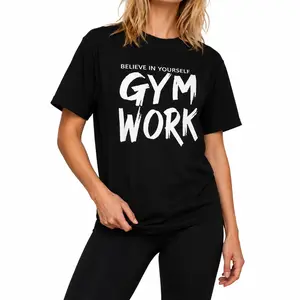 Motivational Gym Work “Believe in Yourself” Graphic Tee for Men & Women, Oversized Casual Streetwear T-Shirt, Fitness Motivational Workout Quote Top, Gym Lover Apparel, Sporty Unisex Tee