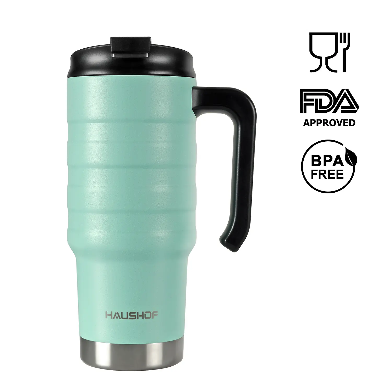 fathersdaygift HAUSHOF 24 oz Travel Mug, Stainless Double Wall Vacuum  Insulated Tumbler with Handle & Spill Proof Twist On Flip Lid and Wide  Mouth, BPA Free - TikTok Shop