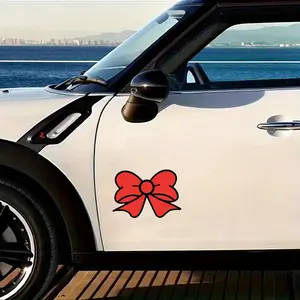 1PC Lively Sweet Bow Logo Decor Sticker For Car Components, Sweet Peripheral Items, Daily Objects Bright red bow themed decor Fill with lively cute vibe for sweet enthusiasts Enhance sweet cute style recognition Fit sweet trendy/car decor scenarios