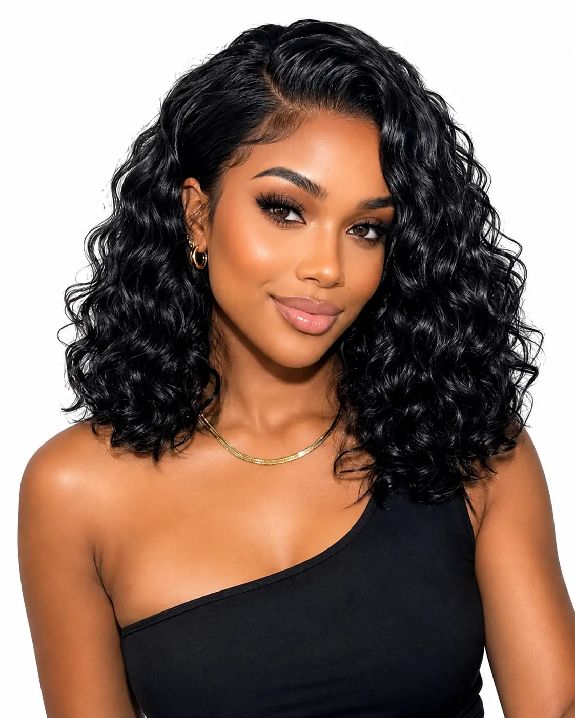 【Only $50】Women's 13x4 Lace Front Human Hair Wig - Pre Plucked Straight Deep Waves Heat Resistant Natural Blend Lace Frontal Wig