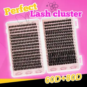 528PCS Curling and Thickening False Eyelash Extension Set 60P+80P Multi Style Mixed Pack Fluffy C Roll 10-16mm Mixed Length Eyelash Cluster Easy to Wear Easy to Stick False Eyelash Matching Soft and Comfortable Non Dazzling DIY Eyelash Extension