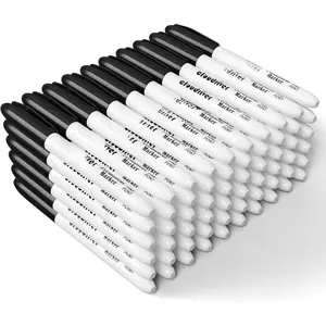 Black Permanent Markers Fine Tip, 60 Packs Permanent Markers Bulk, Quick Drying & Fade Resistant, Permanent Marker Set Works  Plastic,,Stone,Metal and Glass for Doodling, Marking