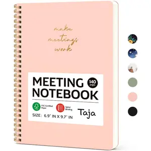 Meeting Notebook for Work Organization  Work notebook with action items, Meeting Minutes Planner Notebook, Perfect Office Supplies for Men  Women  Pink