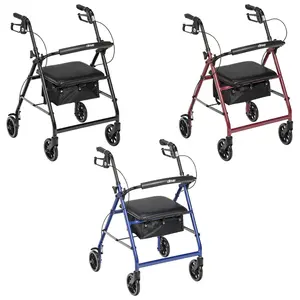 Drive DeVilbiss Healthcare Aluminum Rollator with 6" Casters, Healthcare Medical Walking Equipment