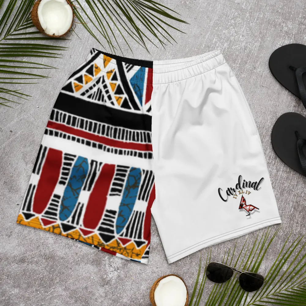 Cardinal Half-Print Unisex Athletic Long Shorts