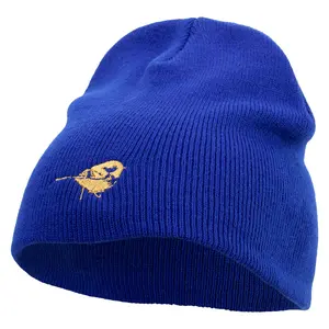 Golden Bird Embroidered 8 Inch Short Beanie