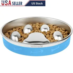 Non-Slip Stainless Steel Slow Feeder Bowl Dogs Promotes Healthy Eating Speeds Reduces Bloating Suitable Small Medium Breeds