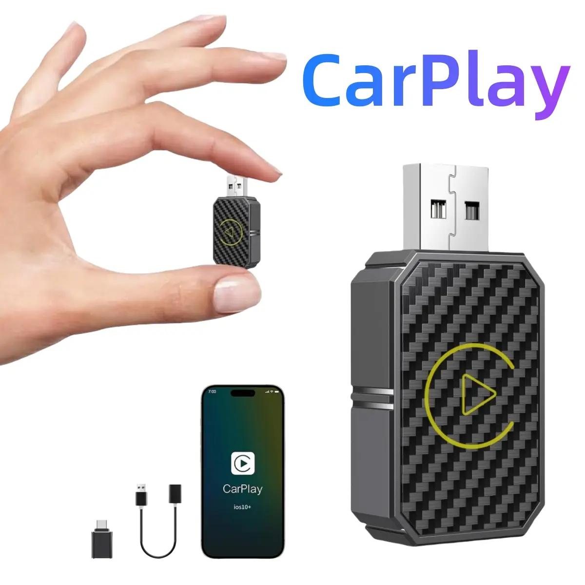 CarPlay Wireless CarPlay Adapter for Factory Wired Cars from 2016 Onwards 2-in-1 Solution Combining CarPlay & Android Auto for Seamless Connectivity