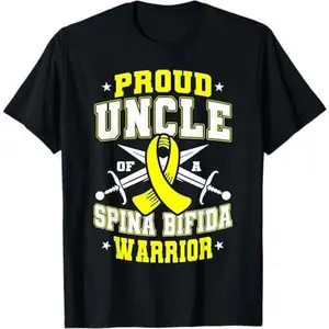 Proud Uncle Of A Spina Bifida Warrior Yellow Ribbon T-Shirt