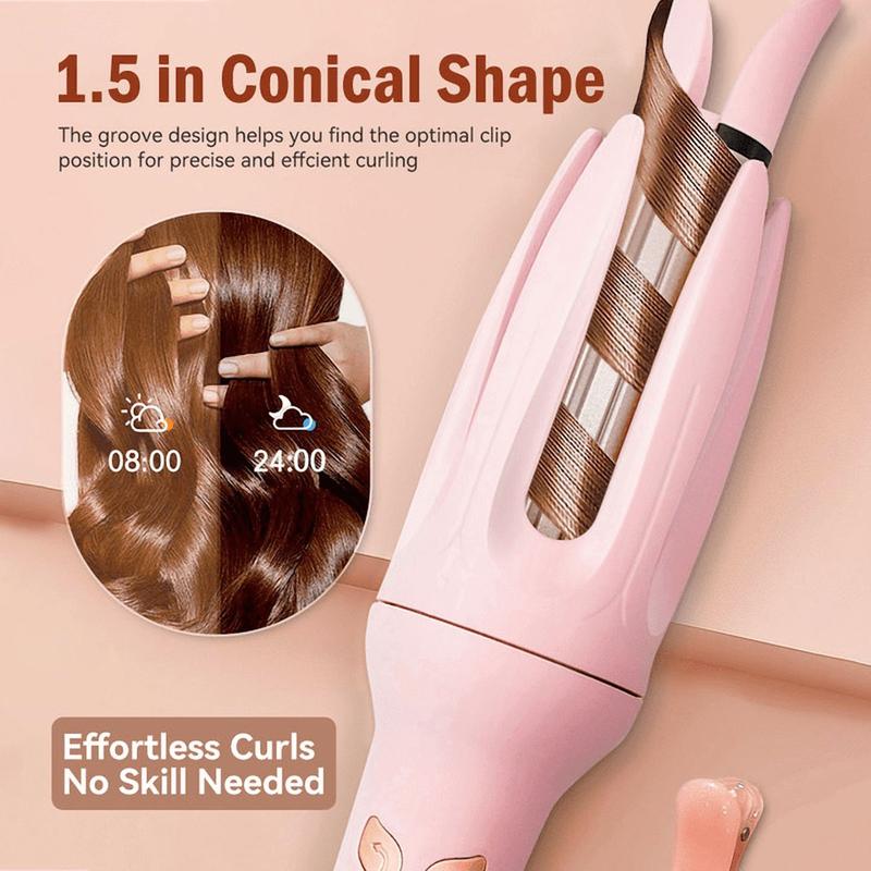 Electric Heated 28mm Hair Curler, ,4 Temps & Timer,Diameter 28mm ,Professional Long-lasting Electric Big Wave Hair Styling Tool for Beach Waves, Blitz Curler,Anti-Tangle Rotating Curling Wand for Hair Styling