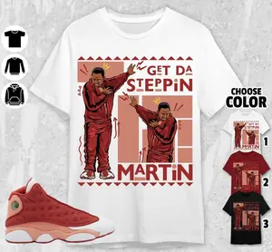 Unisex T-shirt - Martin GD Steppin Shirt To Match AJ 13 Dune Red. 100% Cotton for Casual Wear. Comfortable Summer Unisex T-Shirt to match Jordan Sneaker. Streetwear Style. urban outfitters