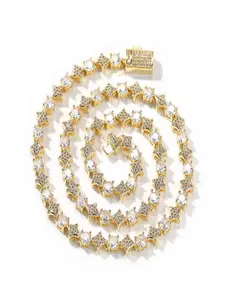 High Quality Iced Out 5A CZ 6mm Star Tennis Chain Starlet Link Party Wear Chain Bracelet for Women Men