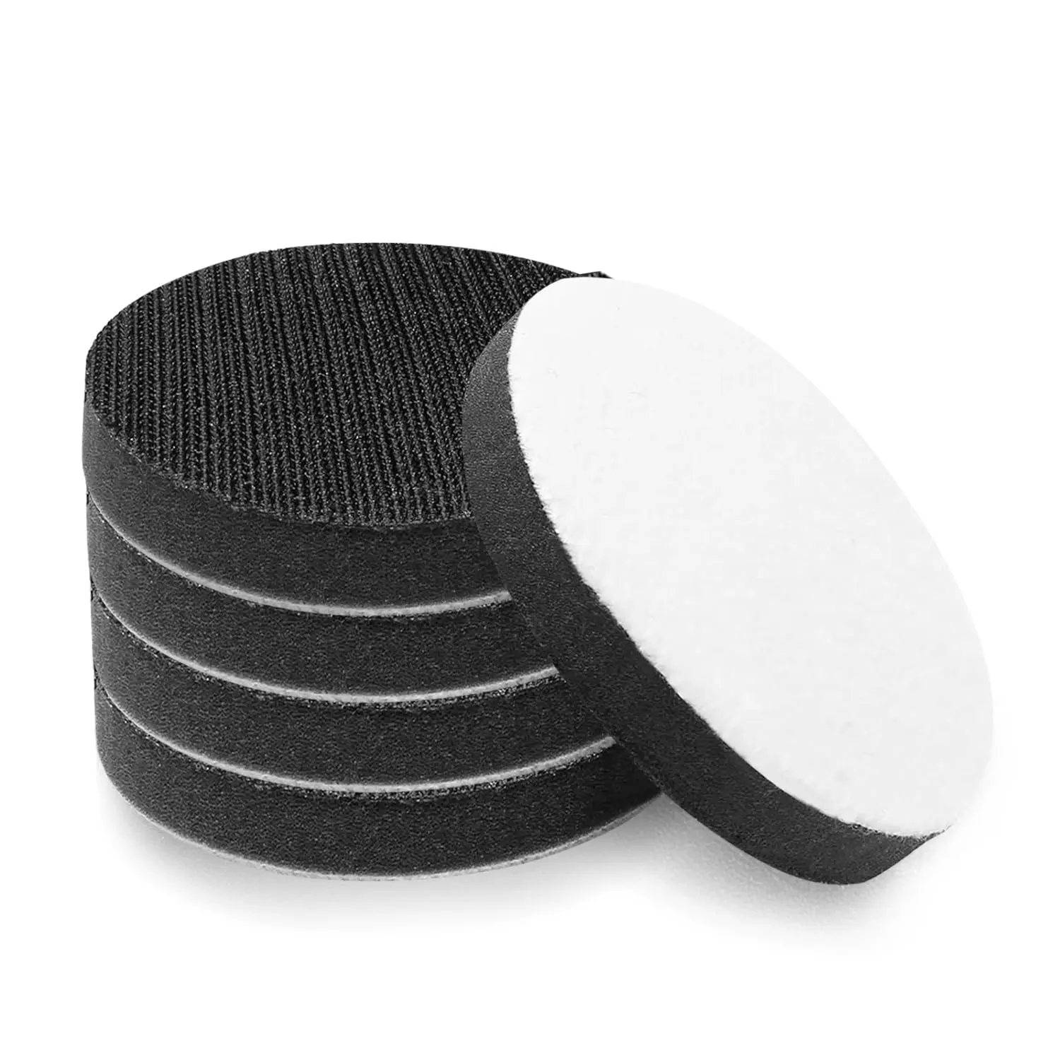 5-Pack 3-in Hook and Loop Soft Sponge Cushion Buffer Pads, Low-Density Interface Backing Pads for Polishing, Buffing (Abrasive Finishing Tools), Polishing Pads