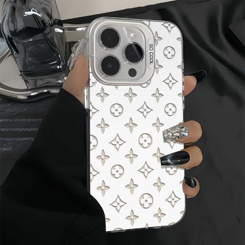 Exquisite Floral Patterns Phone Case Combining A Symmetrical Geometric Floral Pattern, Merging Retro Glamour With Modern Fashion Sense For iPhone 17.16.15.14.13.12.11.X.XS.XSMAX.XR.8.7