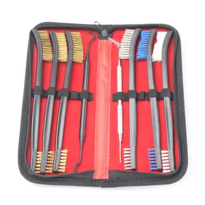 Small Wire Brush Set - Brass/ Stainless Steel/ Nylon Brushes for Cleaning Rust Removal, Dirt,  Scrubbing Wire Brush Set Double-Ended Cleaning Pick (8 Pieces)