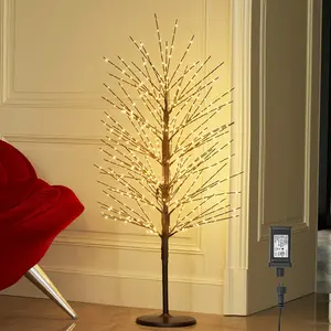 Lighted Brown Tree with 576L Warm White Fairy Lights 4FT, Twig Tree with Lights for Indoor Outdoor  Christmas Winter Holidays Party Decoration