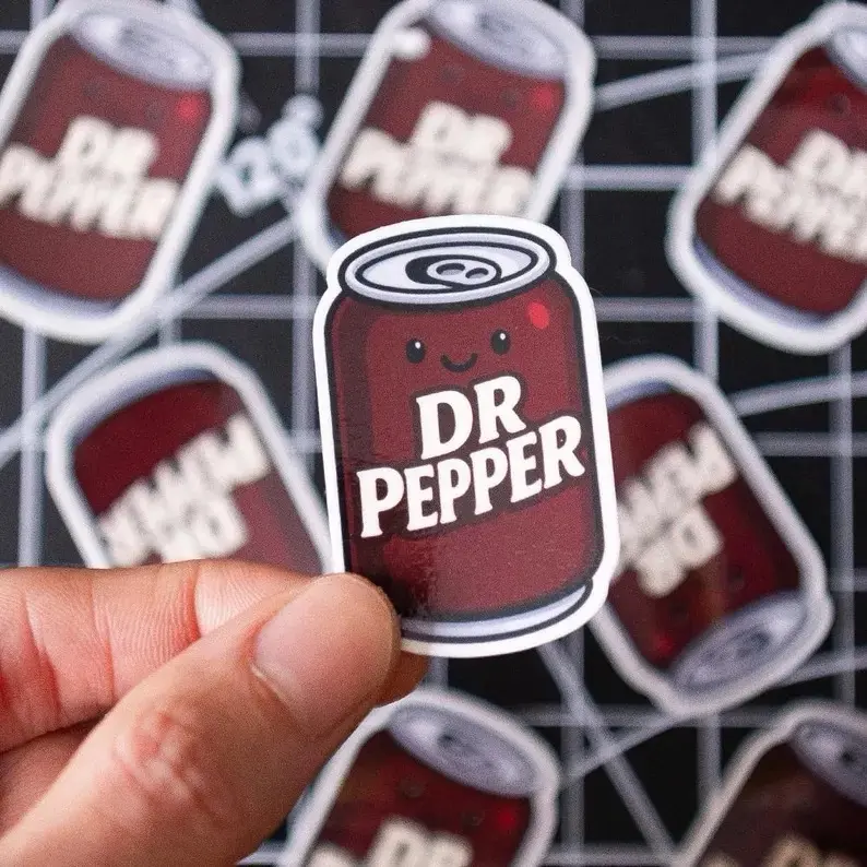 Can of Dr Pepper Mini Sticker | Waterproof Sticker | Soft Drink Sticker | Can of Soda Pop Sticker | Cute Gifts | Chic & Funny Collectible