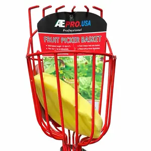 AEPRO.USA Fruit Picker Basket - Professional Red Wire Basket for Efficient Fruit Picking - Ideal for Gardening and Farming Use