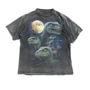 Velociraptor Dinosaur Vintage 90s Style Graphic Shirt, Dinosaur Graphic Y2k Grunge Tee, Retro Raptor Aesthetic Top-  Unisex Menswear & Womenswear - Streetwear Tops - Casual Cotton Crewneck Shortsleeve Tshirt