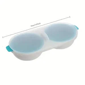 Double Cup Microwave Egg Cooker - ABS Microwave-Safe Egg Cooker with Ergonomic Handles, Stackable Design & 2 Compartments for Perfect Poached/Boiled Eggs, Easy-Clean Kitchen Gadget for Quick Breakfasts, Stylish Kitchenware | Durable Kitchenware