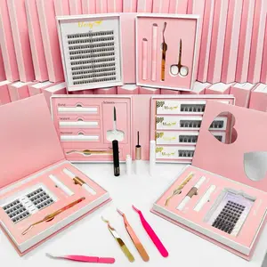 DIY Lash Cluster Kit for Natural-Looking Eyelashes - Makeup Compact Lash Extensions Cosmetic Lightweight Eyelashes Extensions Eyelash Extension Lash Extension