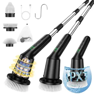Electric Spin Scrubber for Cleaning Bathroom, Rotary Floor Brushes with IPX7 Waterproof & 2 Speed, 3 Brush Heads, Cleaning Supplies for Toilet Shower Tub