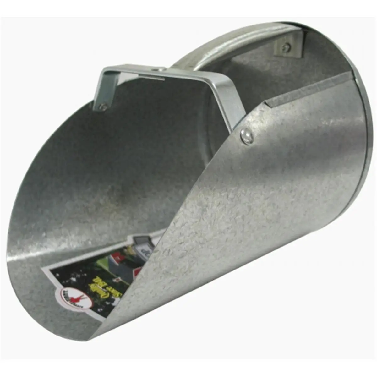 212 MAIN 3 Qt Heavy-Gauge Steel Scoop - Galvanized Metallic Feed Tool with Riveted Handle for Pets, Barn Use (6.5x6.5x8.25 in) Ideal for Grain Scooping Tasks, Scooping Grain