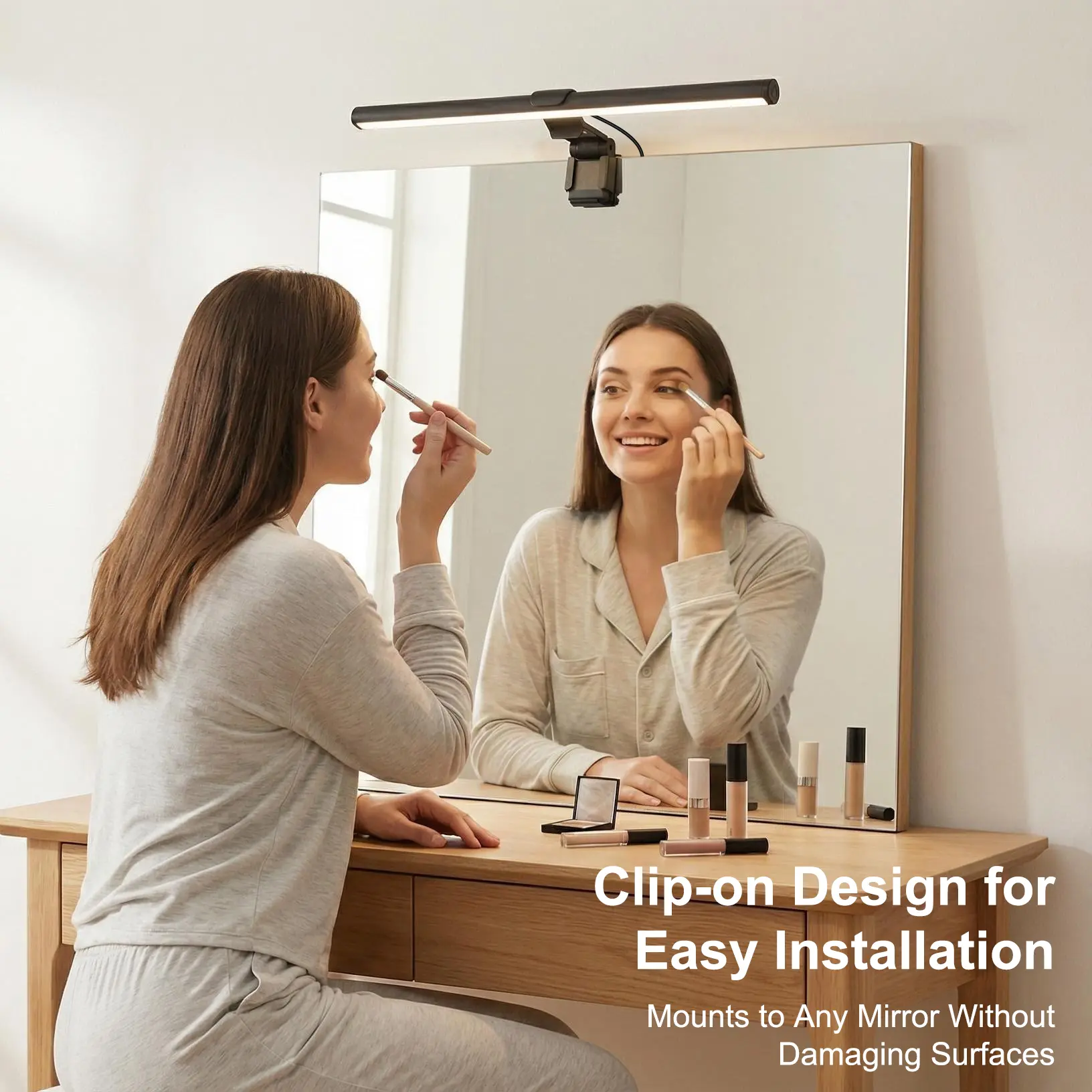 Rechargeable Vanity Lights for Mirror with Remote Control，Eye-Friendly Mirror Lights Stick on,Adjustable Color Temperatures Makeup Light for Bedroom, Bathroom
