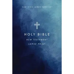 NKJV Large Print Outreach New Testament Bible, Cross Softcover, Comfort Print