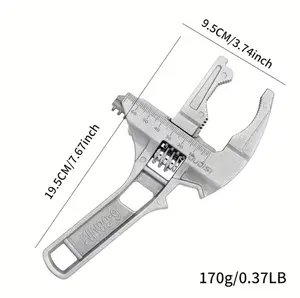 Mini Adjustable Wrench - Powerful Clamping Wide Opening, Multi-functional Aluminum Alloy Pipe Repair Tool, Suitable for Compact Space Design in Bathrooms, Easy-to-Grip Manual Tool