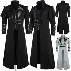 Medieval Court Banquet Long Zipper Split Stage Performance Props Clothes Men's Coat Style Fashionable And Elegant Design