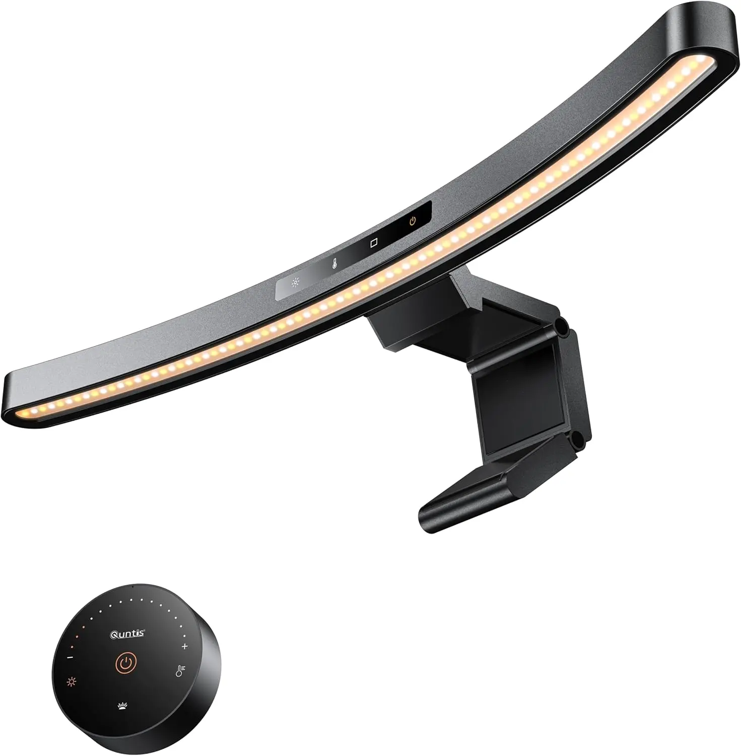 Quntis HY3002 Curved Monitor Light Bar with Remote & Touch Control, Dimmable Adjustable LED Desk Lamp with No Screen Glare & Auto Light Sense, Home Office Lighting, Christmas Gift Option, Light Dimmable, Adjustable Leds