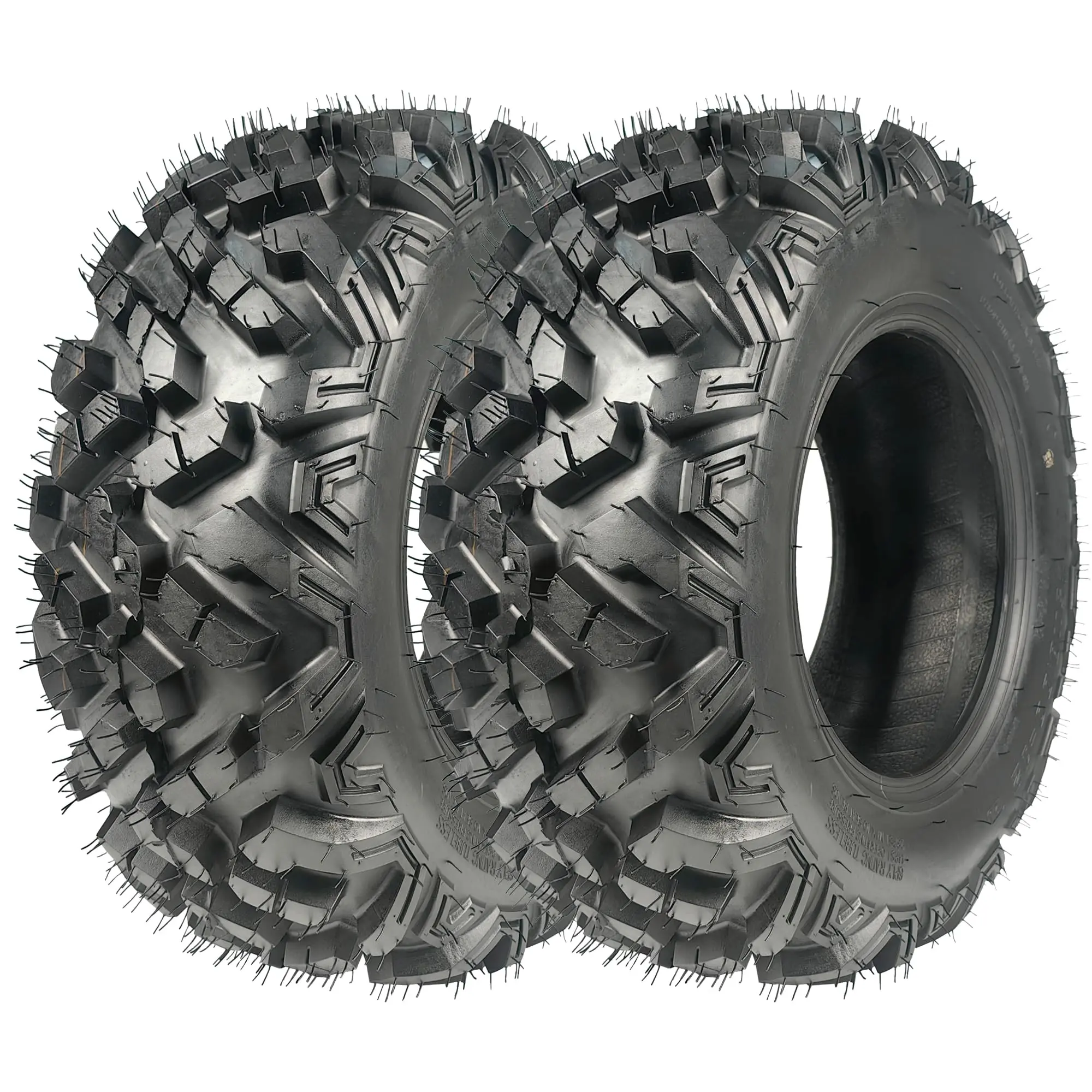 6-layer heavy-duty ATV/UTV tire 25x10-12- all terrain tubeless, deep tread, suitable for off-road, muddy, rocky, sandy terrain, impact resistant, stable driving, 1 piece set