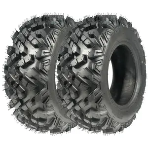 6 Ply Heavy Duty ATV/UTV Tire 25x10-12, All-Terrain Tubeless Tire with Deep Tread, Impact Resistant, Stable Riding for Off-Road Mud Rock Sand, 1 Pack