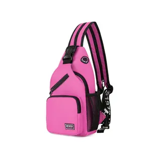 Women's Crossbody Sling Backpack, Cross Body Bag Chest Bag Daypack  Running Belt Fanny Pack for Travel Hiking Outdoors - with Headphone Jack