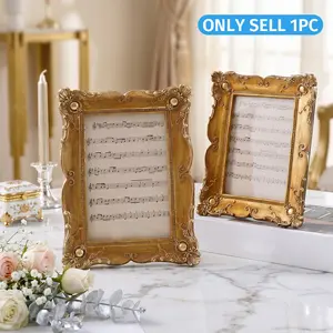Elegant Pearl Frame, Resin Material French Court Style Desktop Photo Frame, Luxurious Vintage Home Decor, Perfect for Weddings & Gifts