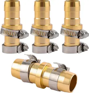 4 Pack Garden Hose Connector Repair Mender Kit with Stainless Clamp,Fits 3/4"-5/8" Water Hose Repair Fitting