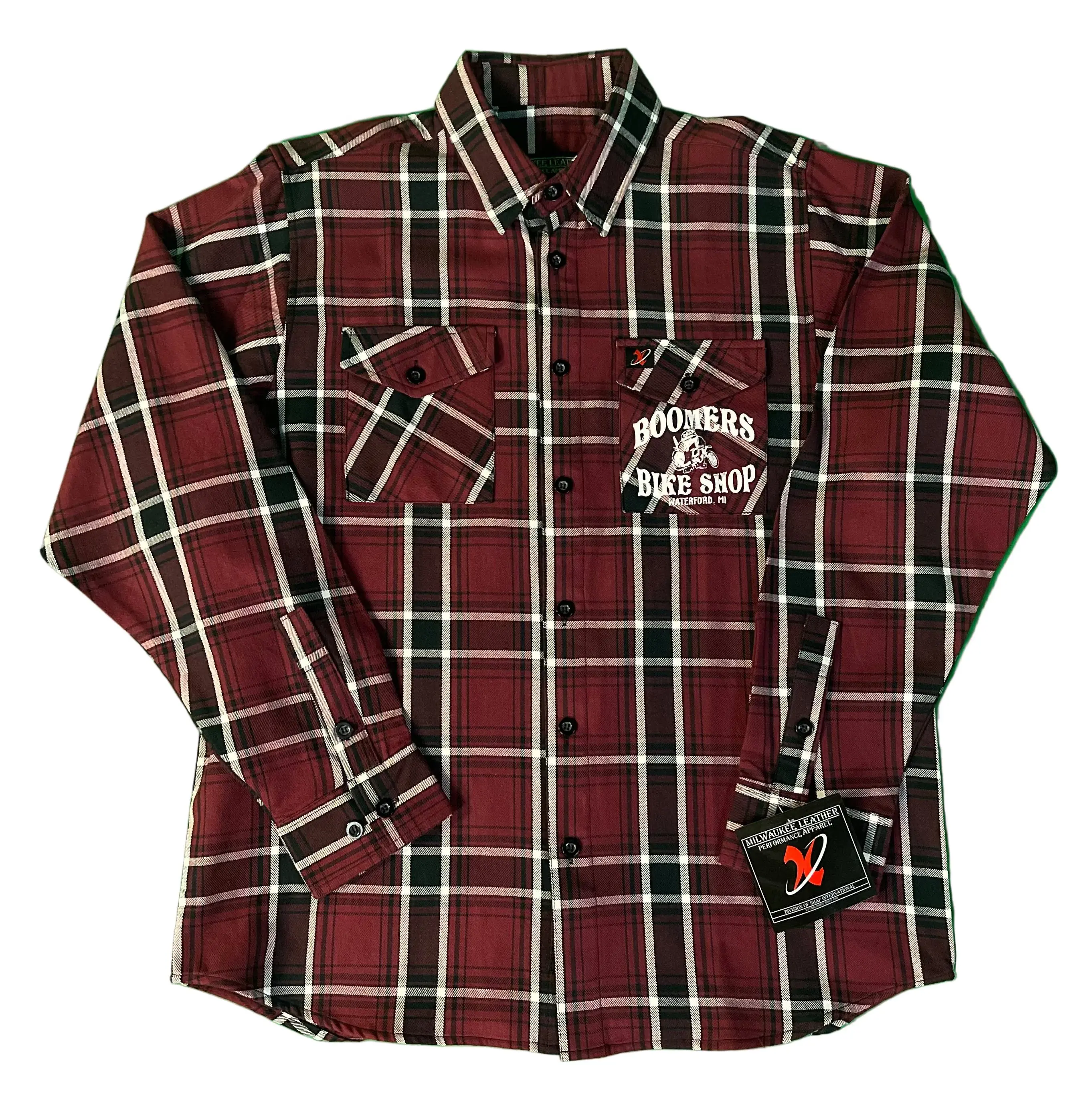 Shop Flannel Maroon Black and White