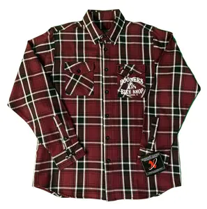 Shop Flannel Maroon Black and White