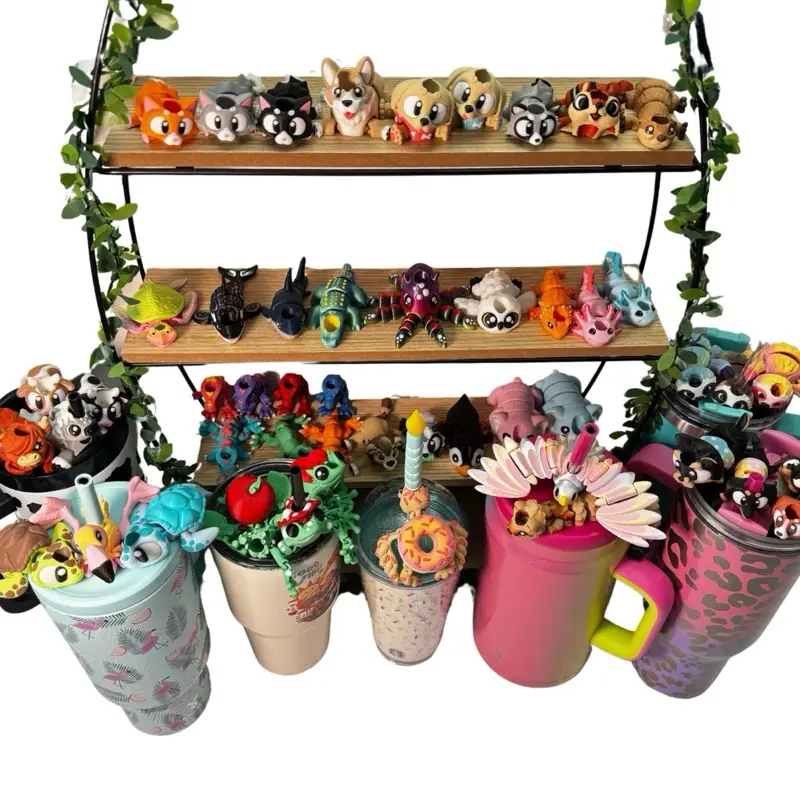 Tonsofprintz Tumbler Buddies - 3D Printed Flexi Animals - Tumbler/Drinkware Accessory