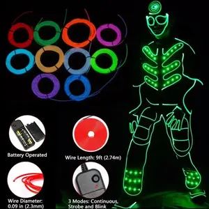 5m Glow EL Wire Cable LED Neon Christmas Dance Party DIY Costumes Clothing Luminous Car Light Decoration Clothes Flexible Ball Rave Light