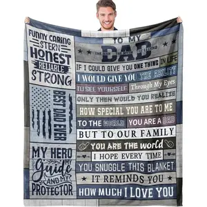 Flannel blanket To my father, a gift from the children for you. A soft and comfortable flannel blanket - this man, this legend, this tale, inspiring words, a warm and soft plush pillow. It's the perfect gift for Father's Day and birthdays.