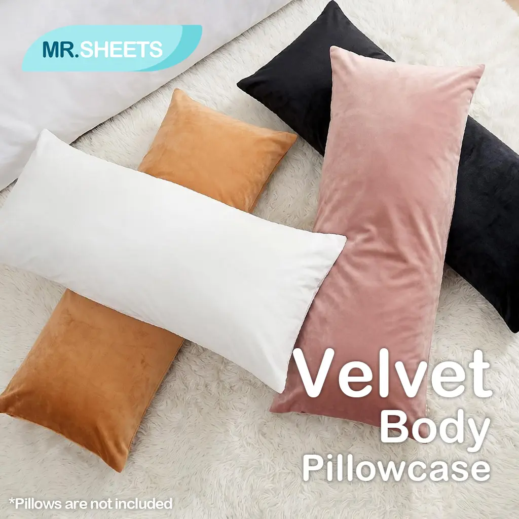 NTBAY Velvet Body Pillowcase with Zipper – Super Soft Fuzzy Flannel Long Pillow Cover Warm Cozy 20x54 Inches, Soft Comfy Bedding, Solid Color Bedding
