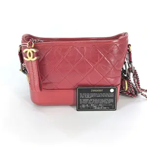 Pre-owned CHANEL Leather Crossbody Bags Calfskin Quilted Small Gabrielle Hobo Coral B00158