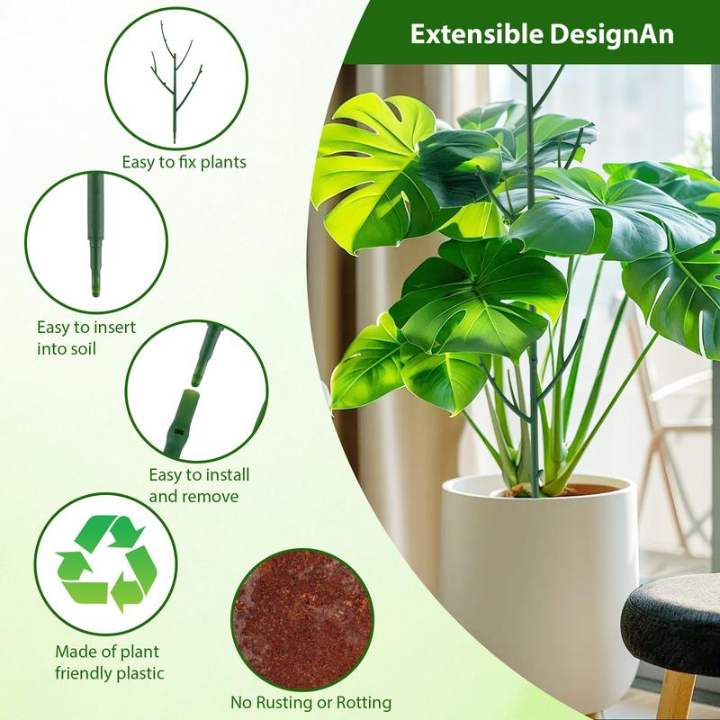 6 Pack of Stackable Monstera Plant Support - Garden Stakes for Indoor and Outdoor Plants, Great for Climbing, Potted Pothos and Philodendron