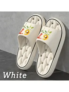 1. Two-sided sunflower and rose pattern print, size 6 and 7, unisex soft EVA material open-toe flip-flops, quick-drying and non-slip, suitable for bathroom, shower, pool, beach, indoor and outdoor use, a must-have item for spring and summer