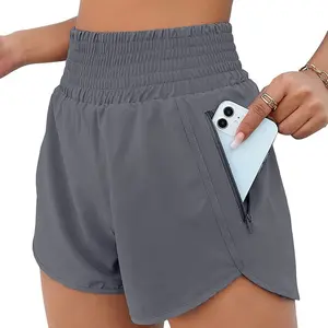 Summer New Hot-Selling Fashion High-Waisted Sports Running Yoga Shorts with Lining for Adults
