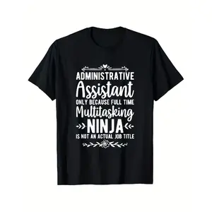 'S & 'S Short  Administrative Assistant Funny Admin Assistant T-Shirt, Suitable for Mens & Womens Outdoor T-Shirt,, S-XXXL Same Style for Men and Women 2026 Summer Short-sleeved Printed T-shirt 180G