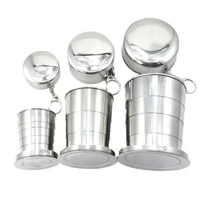 Stainless steel telescopic cup, small wine cup, travel collapsible cup, keychain water cup, portable cup, outdoor folding